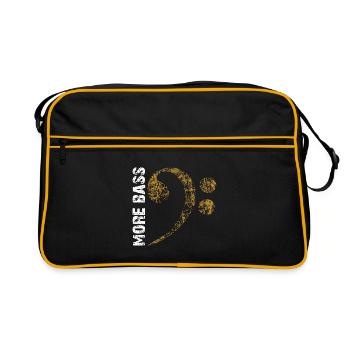 Plus de basses s’il vous plaît, grosse clé de fa - Sac Retro - noir/or - Devant