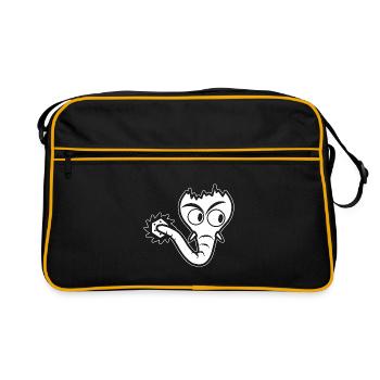 Le drôle bizarre imaginatif Sägofant - Sac Retro - noir/or - Devant