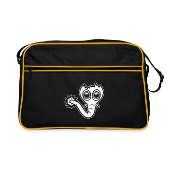 Le drôle bizarre imaginatif Sägofant. - Sac Retro - noir/or - Devant