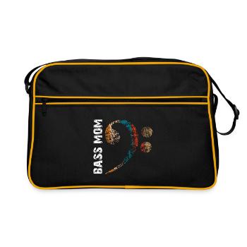 Bass Mom - Mom Plays Bass - Bass Clef - Retro Bag - black/gold - Front