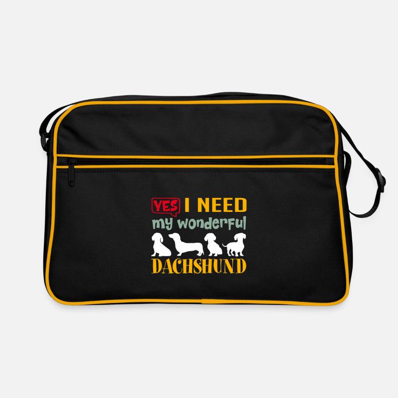 Ja ich brauche meinen wundervollen Dackel Retro Tasche