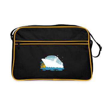 Croisière, Bateau De Croisière, Croisière - Sac Retro - noir/or - Devant