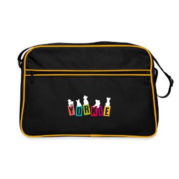 Yorkshire Terrier en silhouettes et lettres - Sac Retro - noir/or - Devant