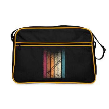 Retro Vintage Blockflöte - Retro Tasche - Schwarz/Gold - Vorne