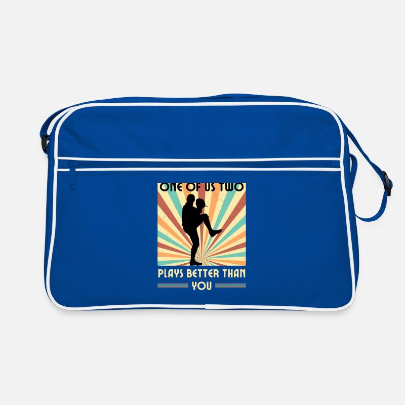 Einer Von Uns Beiden Spielt Besser Baseball Retro Tasche