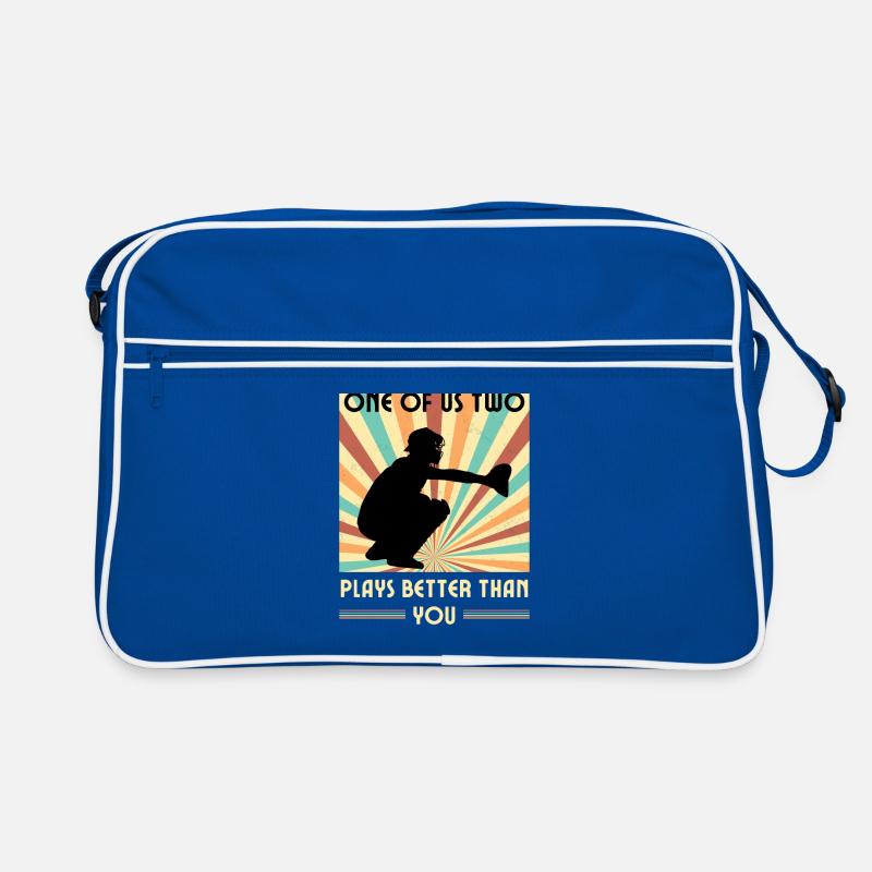 Einer Von Uns Beiden Spielt Besser Baseball Retro Tasche