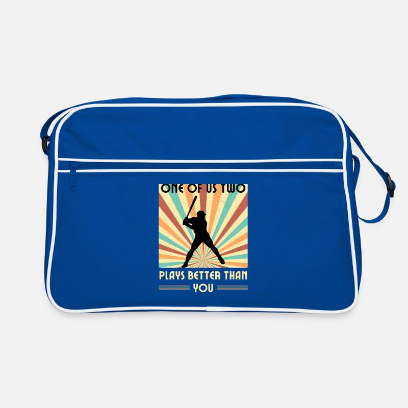 Einer Von Uns Beiden Spielt Besser Baseball Retro Tasche