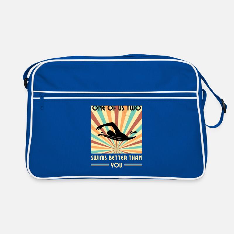 Einer Von Uns Beiden Schwimmt Besser Als Du Retro Tasche