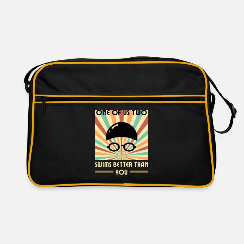 Einer Von Uns Beiden Schwimmt Besser Als Du Retro Tasche