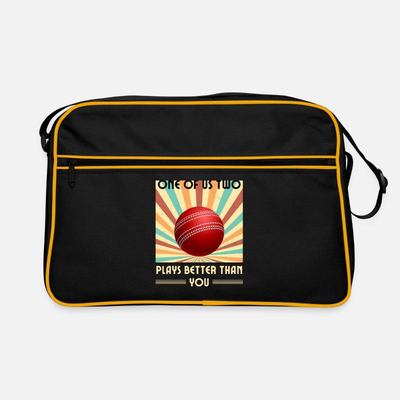 Einer Von Uns Beiden Spielt Besser Als Du Cricket Retro Tasche