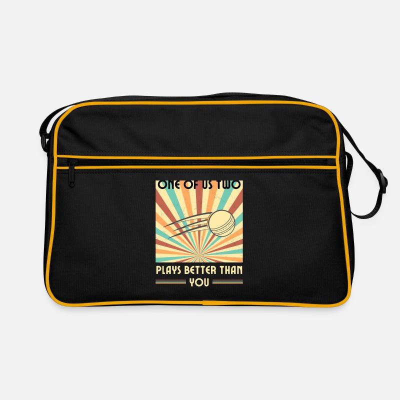 Einer Von Uns Beiden Spielt Besser Als Du Cricket Retro Tasche