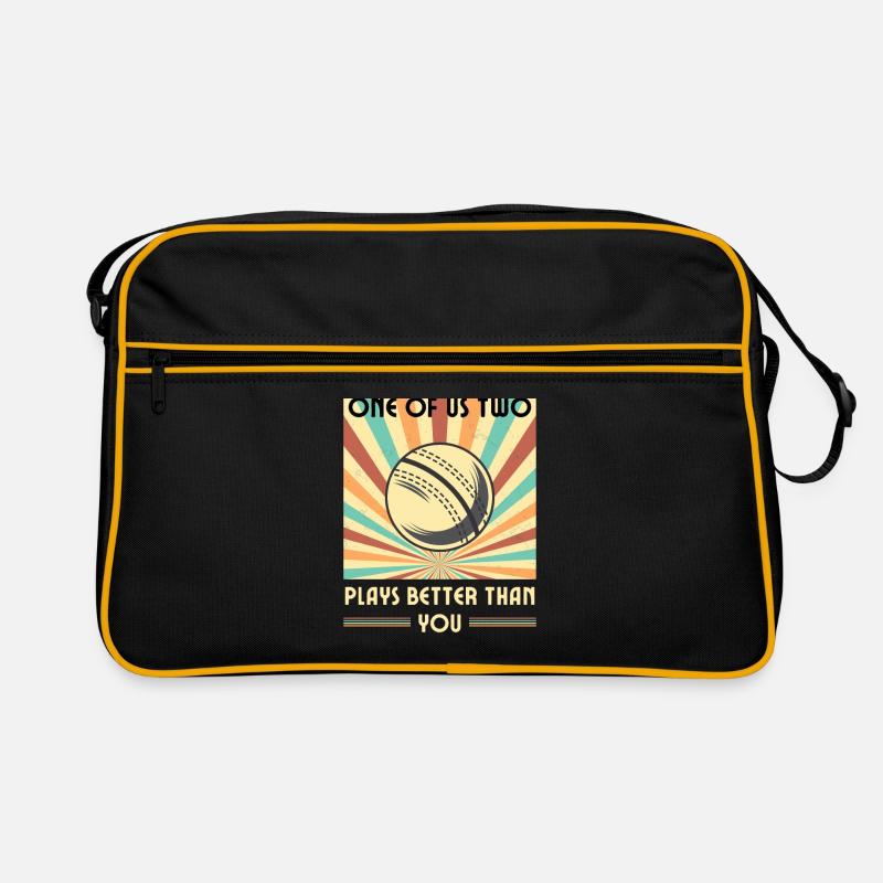 Einer Von Uns Beiden Spielt Besser Als Du Cricket Retro Tasche