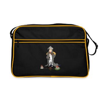 Funny Napoleon Bonaparte cartoon cartoon - Retro Bag - black/gold - Front
