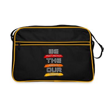 We must protect the rights of our children - Retro Bag - black/gold - Front
