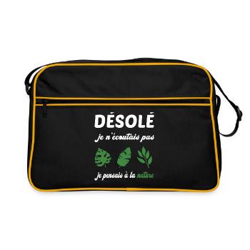 Désolé je n'écoutais pas t-shirt naturopathe - Sac Retro - noir/or - Devant