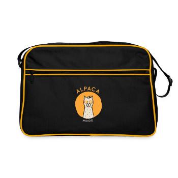 Alpaca llama mood - Retro Bag - black/gold - Front