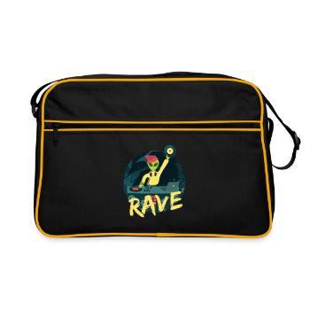 Rave DJ Fullmoon Party Cadeau - Sac Retro - noir/or - Devant