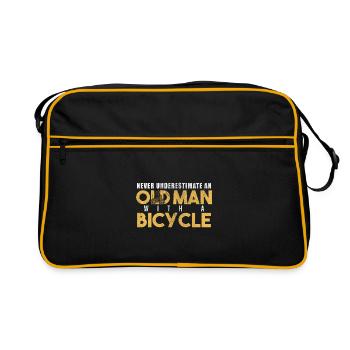 Old Man Bicycle - Retro Tasche - Schwarz/Gold - Vorne