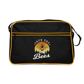 Sauvez les abeilles - Sac Retro - noir/or - Devant