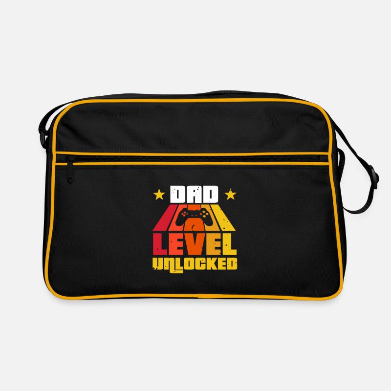 Unlocked dad level - Retro Bag - black/gold