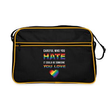 LGBT Hate Love - Retro Bag - black/gold - Front