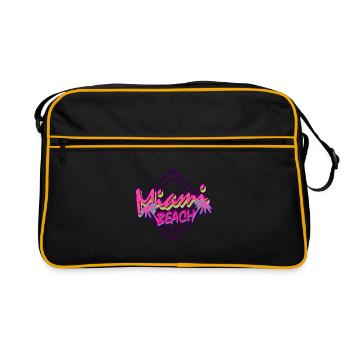 Miami Beach - Retro Tasche - Schwarz/Gold - Vorne
