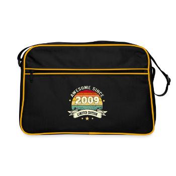 Awesome Since 2009 - Retro Tasche - Schwarz/Gold - Vorne
