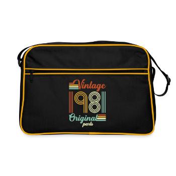 Vintage 1981 Original - Retro Tasche - Schwarz/Gold - Vorne