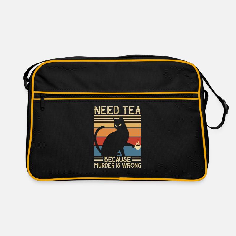 Need Tea Murder Cat Retro Tasche