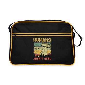 Humans Aren't Real Aliens Exist - Retro Tasche - Schwarz/Gold - Vorne