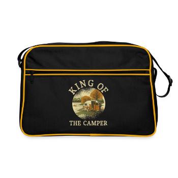 King Of The Camper Travel Caravan RV - Retro Tasche - Schwarz/Gold - Vorne