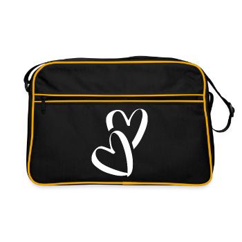Coeur Petits coeurs Deux coeurs amoureux Pocket - Sac Retro - noir/or - Devant