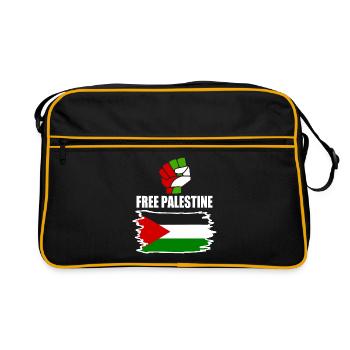 Free palestine - Sac Retro - noir/or - Devant