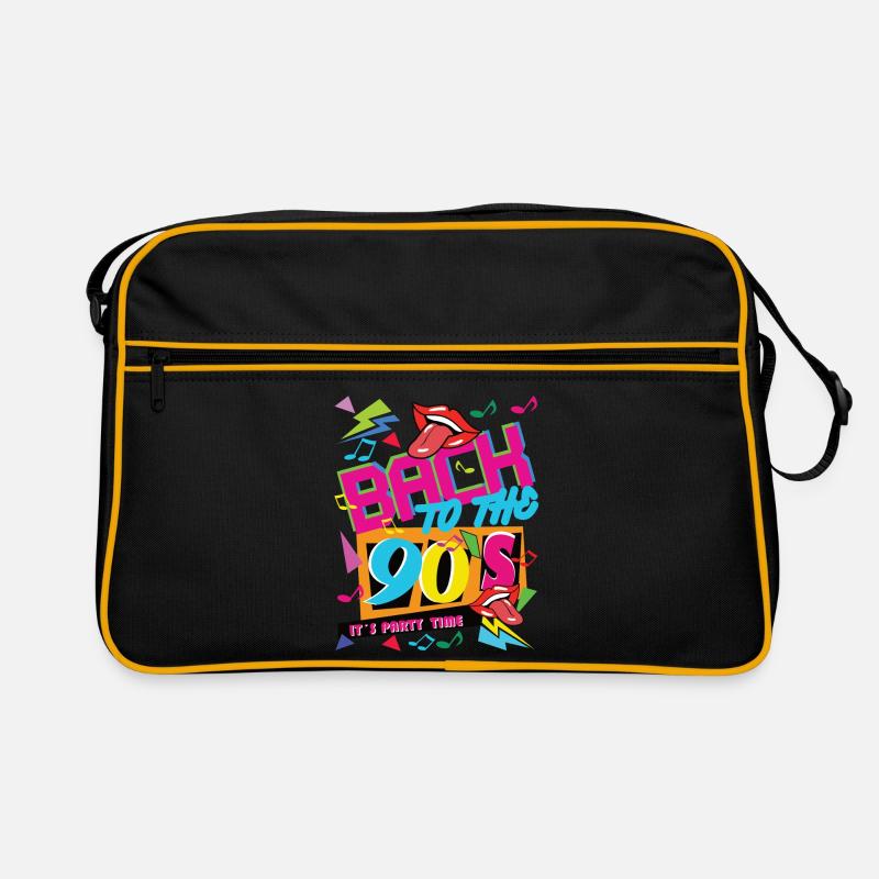 BACK TO THE 90 S IT S PARTY TIME - Retro Tasche - Schwarz/Gold