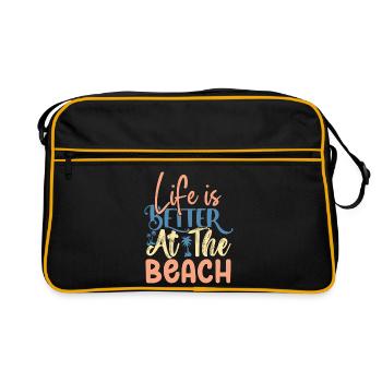 La vie est meilleure à la plage - Sac Retro - noir/or - Devant