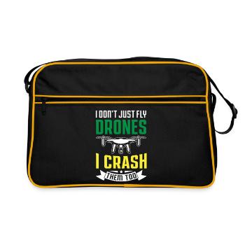 I Don't Just Fly Drone, I Crash Them Too - Retro Bag - black/gold - Front