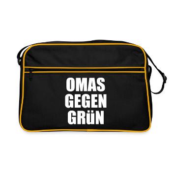 Omas gegen grün - Retro Tasche - Schwarz/Gold - Vorne
