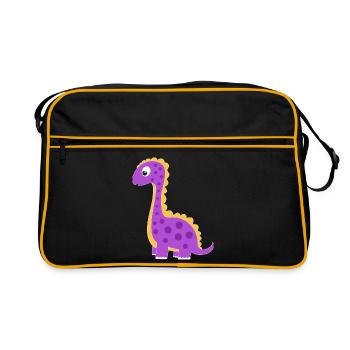 Dino ludique avec des points colorés - Sac Retro - noir/or - Devant