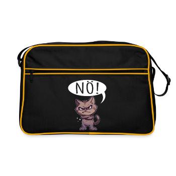 non facile non non chat chat drôle de dicton - Sac Retro - noir/or - Devant