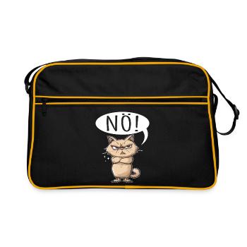 non facile non non chat chat drôle de dicton - Sac Retro - noir/or - Devant