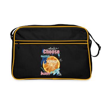 Orange Joy Collage - Retro Bag - black/gold - Front