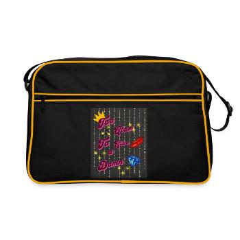 Too Glam To Give a Damn Sparkly Aesthetic design - Retro Bag - black/gold - Front