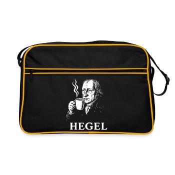 Hegel Kaffee-Porträt - Retro Tasche - Schwarz/Gold - Vorne