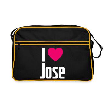 I Love Jose Pink Heart I Love Jose - Retro Bag - black/gold - Front