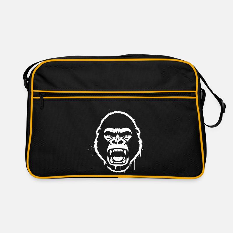 Furious Gorilla Stencil Grunge vector_path129 Sac Retro