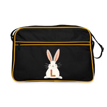 L-Lettre - Lapin - Personnalisable - Sac Retro - noir/or - Devant