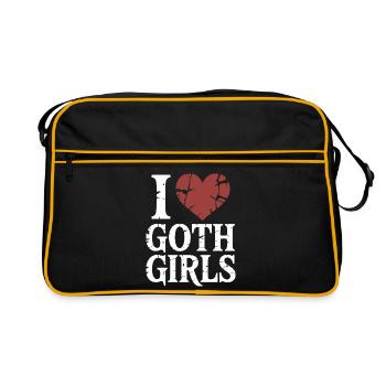 J’aime les filles gothiques - Sac Retro - noir/or - Devant