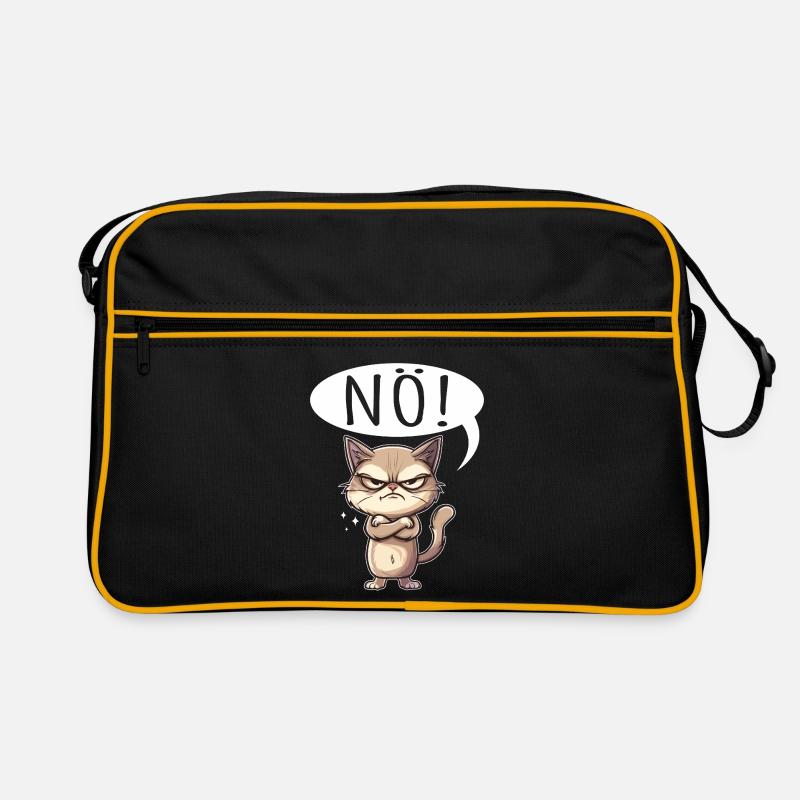 Coole Katze NÖ lustiger Spruch grummelig Retro Tasche