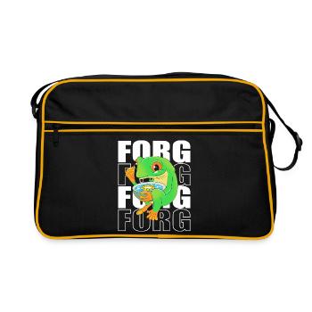 Frosch Laubfrosch - Retro Tasche - Schwarz/Gold - Vorne