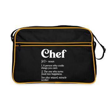 Funny Chef Definition Head Chef Baker Restaurant C - Retro Bag - black/gold - Front